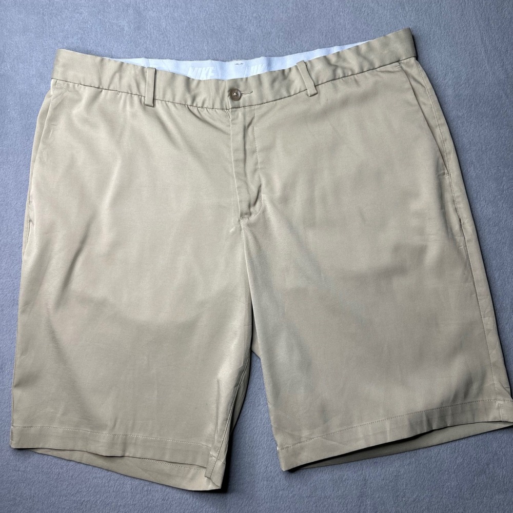 Nike Golf Shorts Mens 38‎ Khaki Tan Dri-FIT Standard Fit Flat Front 11 Inseam